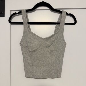 Aerie Gray Crop tank Top